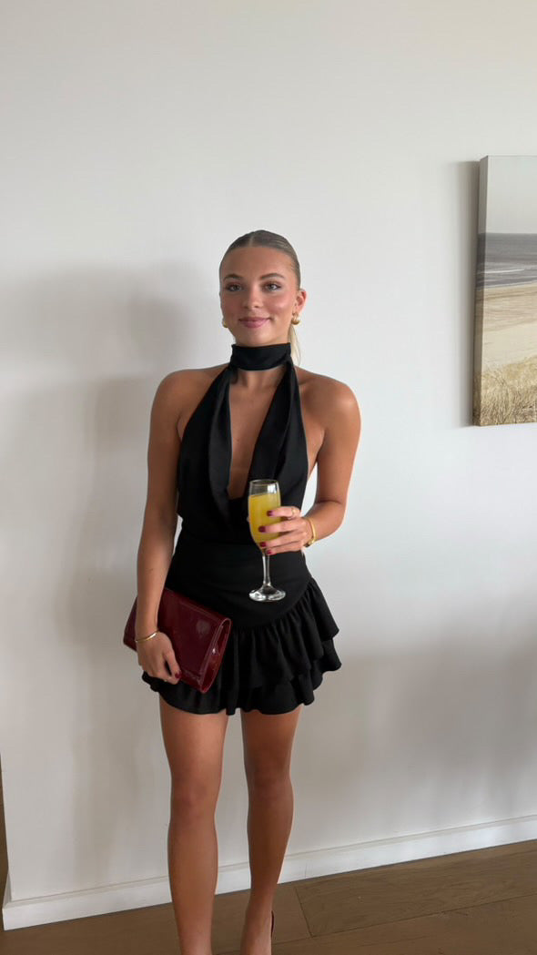 Amelie Teje Nara Ruffle Dress - Noir