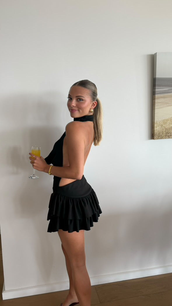Amelie Teje Nara Ruffle Dress - Noir