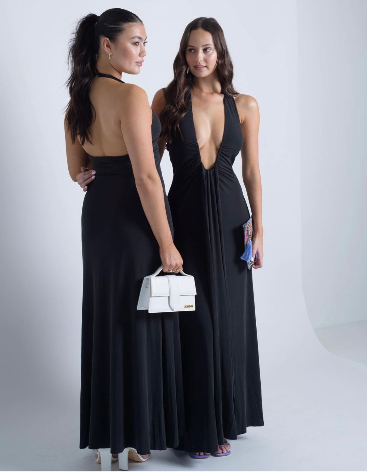 Misha Jennifer Cupro Maxi Dress - Black