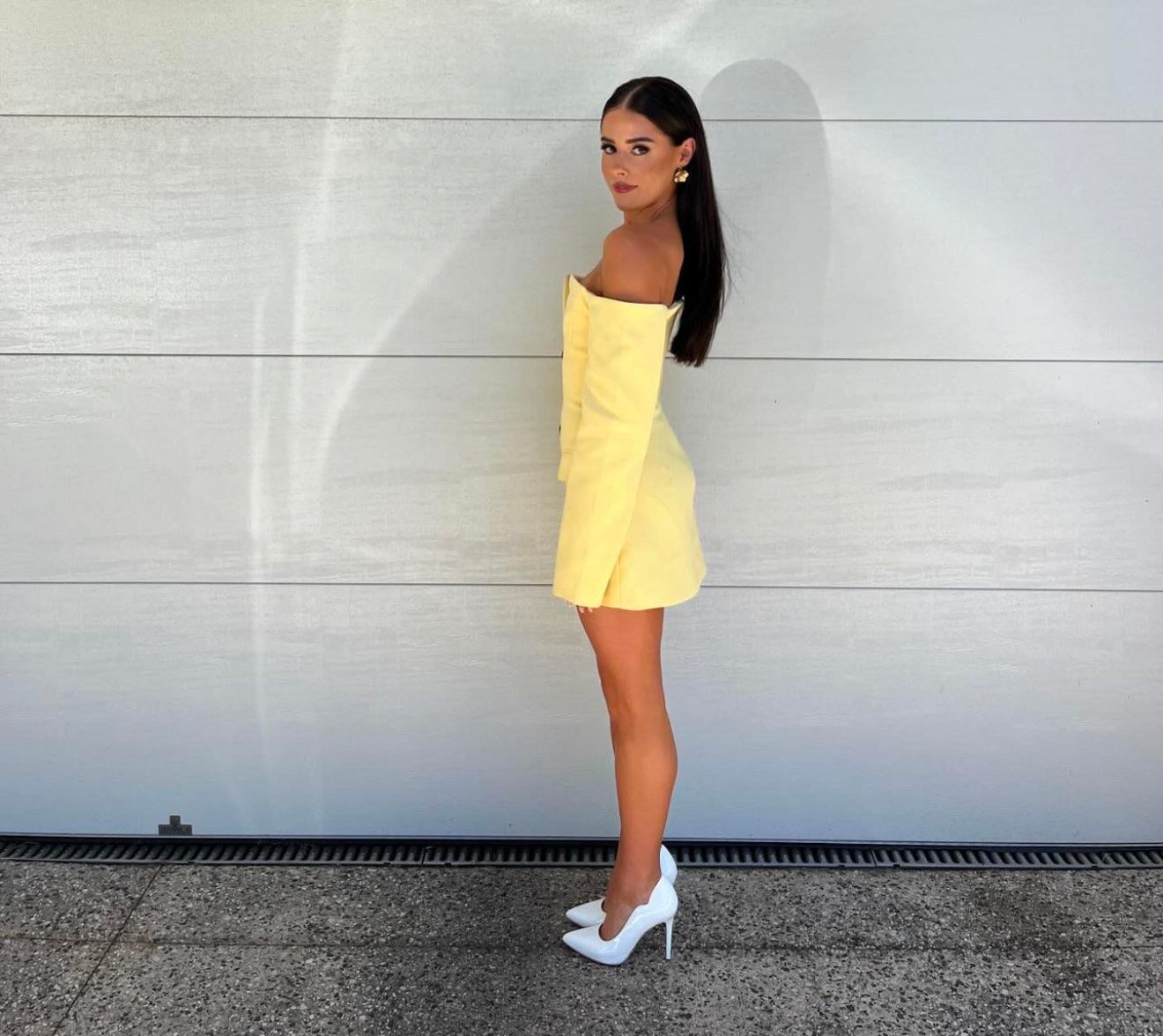 SIR The Label Sandrine Tailored Mini Dress - Limone