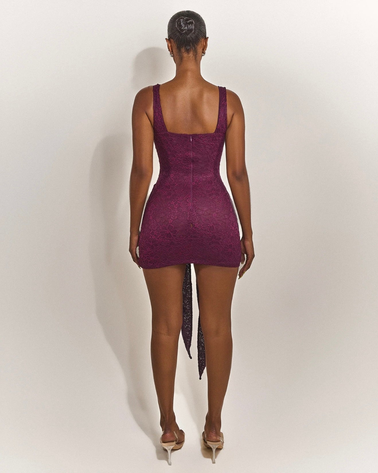 Mars The Label Tie Front Mini - Plum