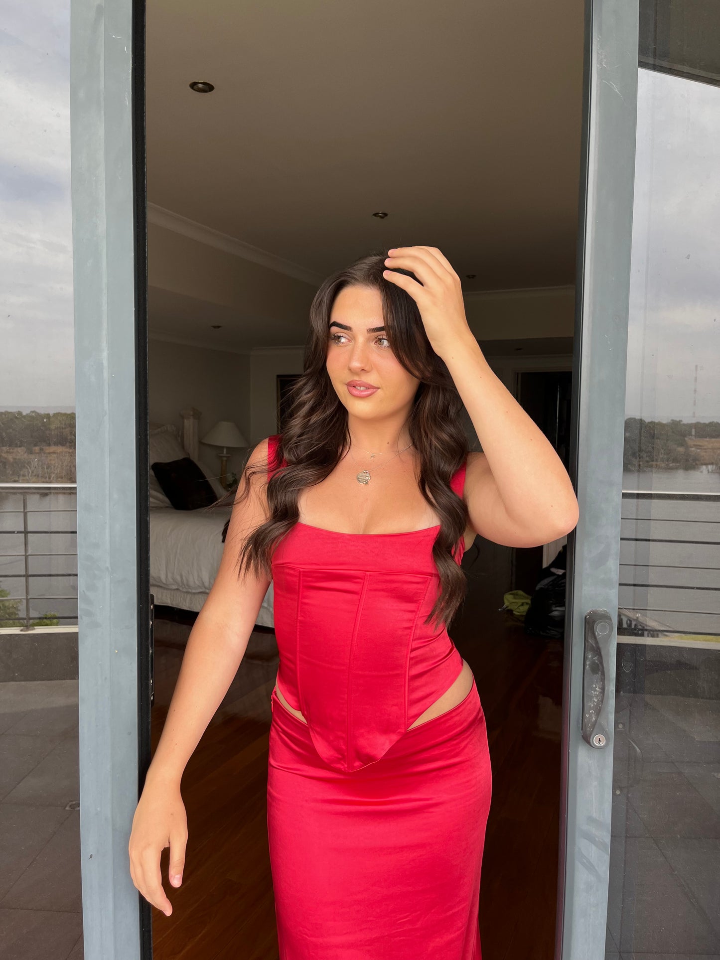 I Am Delilah Valerie Corset and Maxi Skirt - Cherry