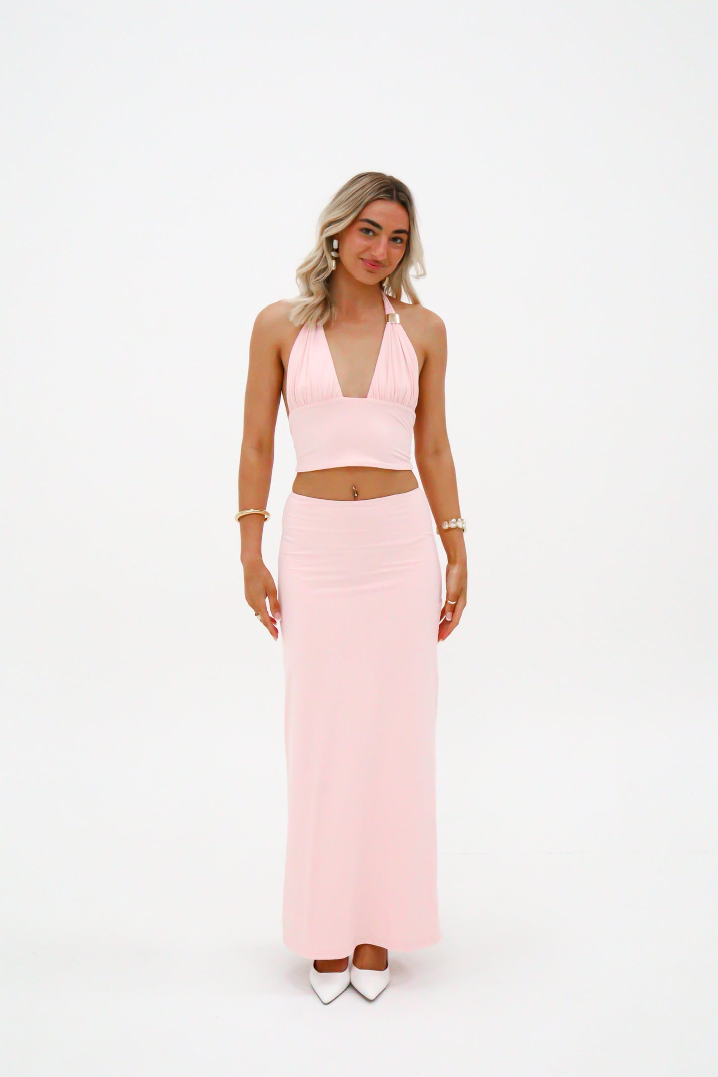 Sasha Therese Cleo Top and Skirt - Pink