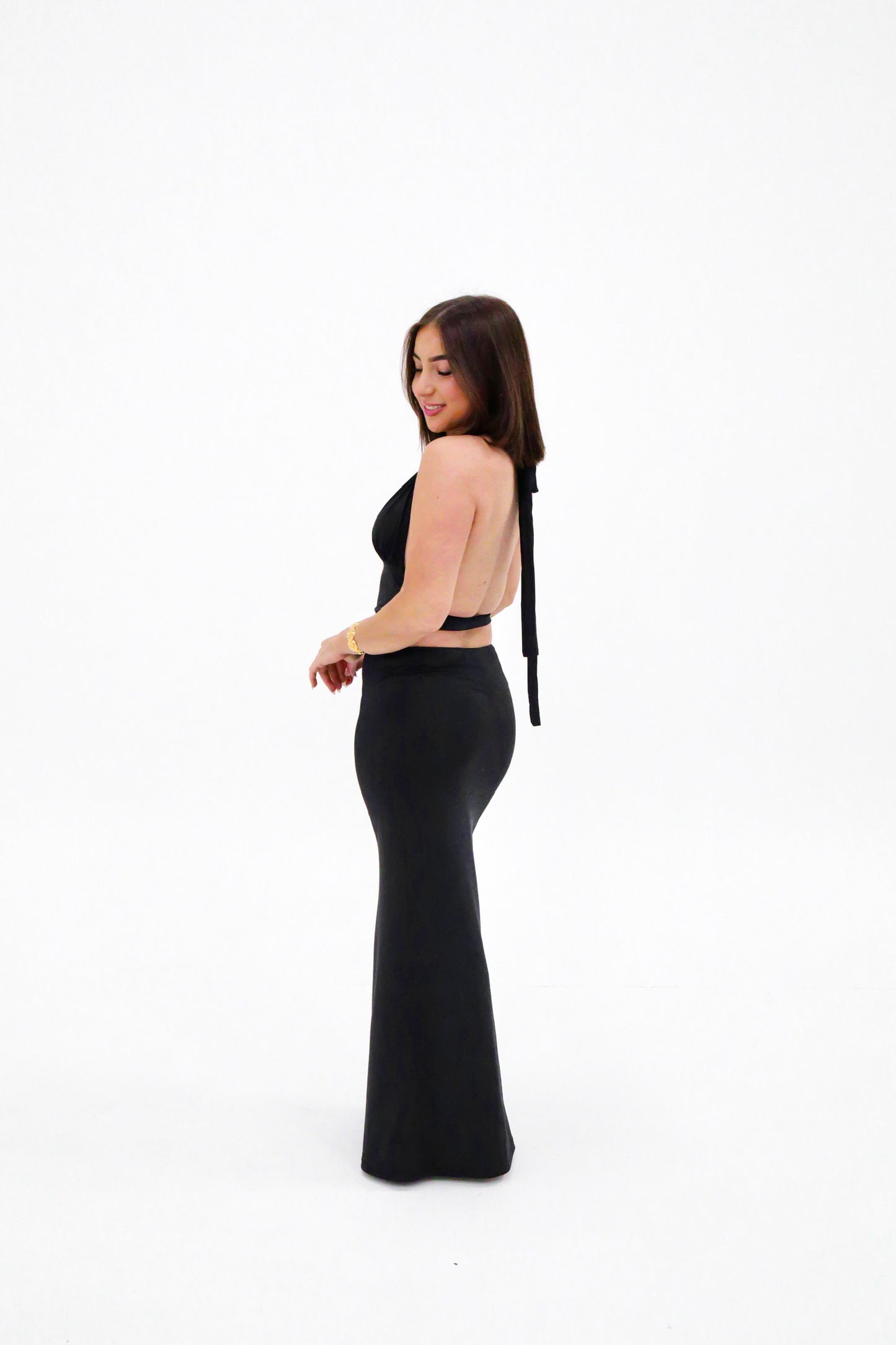 Sasha Therese Cleo Top and Skirt - Black