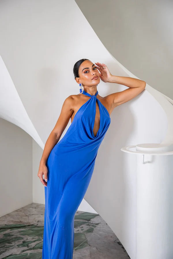 Sneaky Link Saint Plunge Maxi Dress -Sapphire
