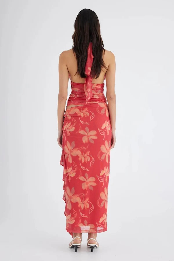 Benni Penelope Halter Maxi - Hibiscus Floral