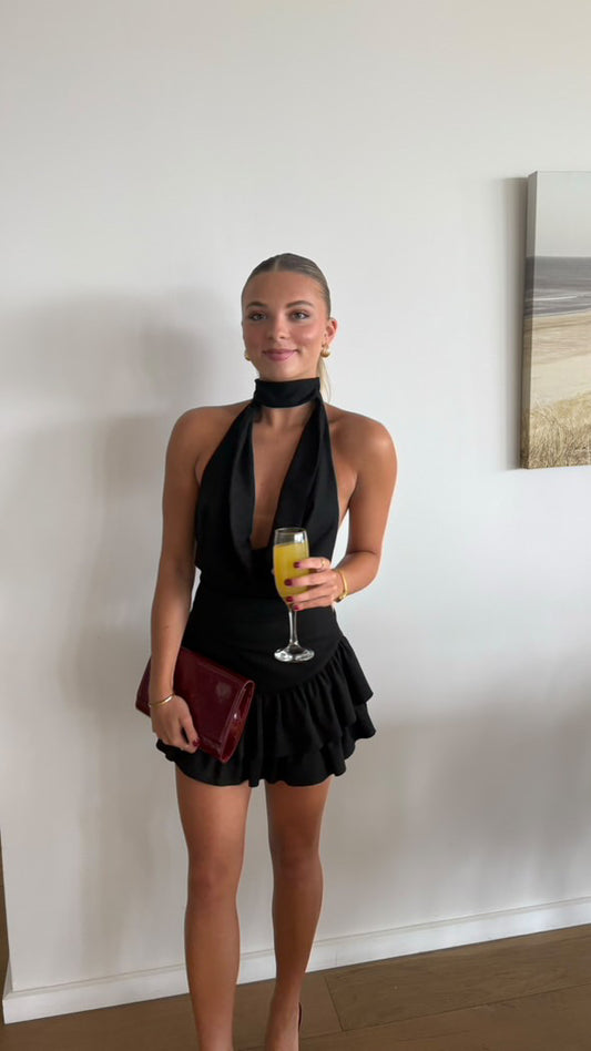 Amelie Teje Nara Ruffle Dress - Noir