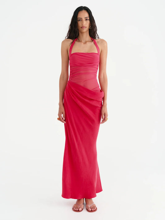 Benni Gina Halter Dress - Watermelon