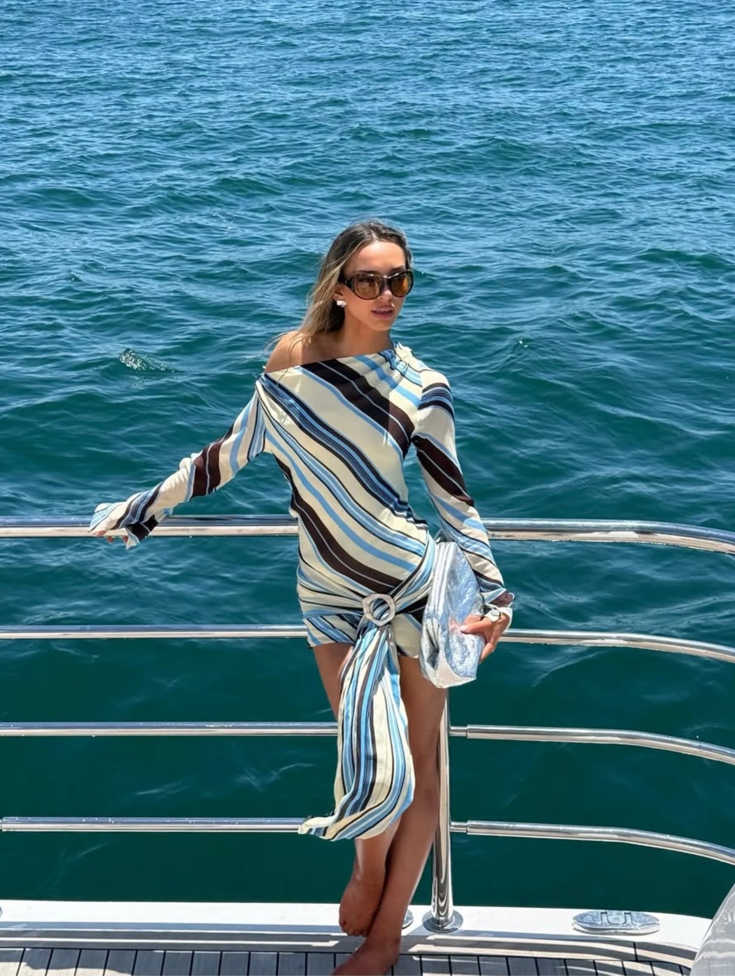 Benni Elise Mini Dress - Ocean Stripe