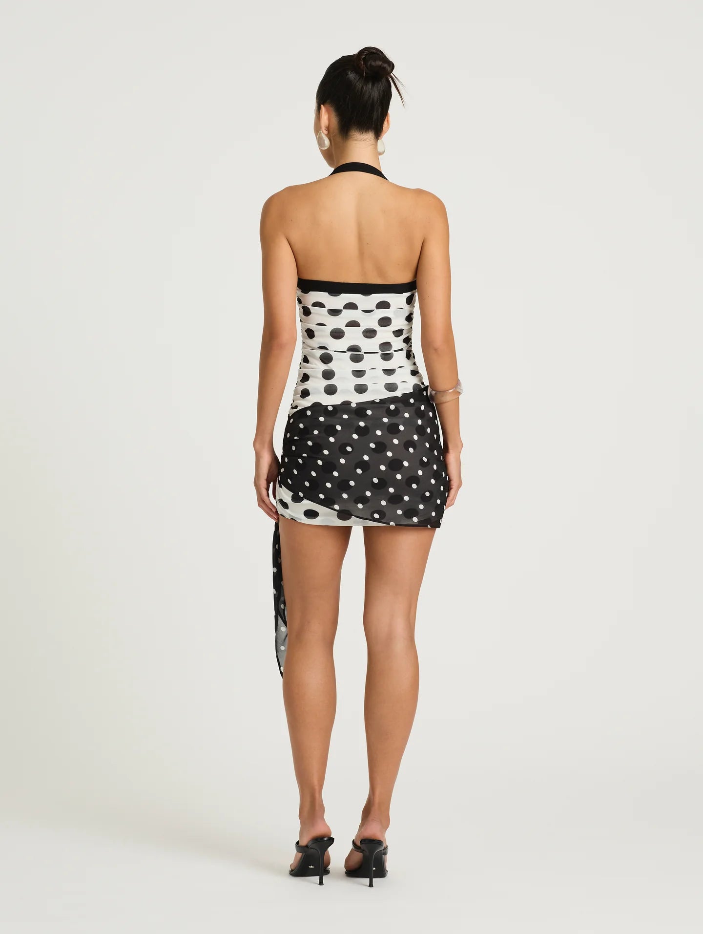 Benni Marnie Mini Dress - Black / White Polka