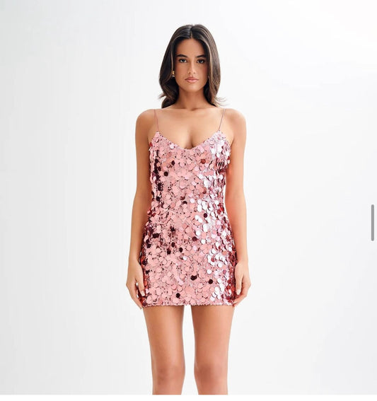 Meshki Romilly Sequin Mini Dress - Candy Pink