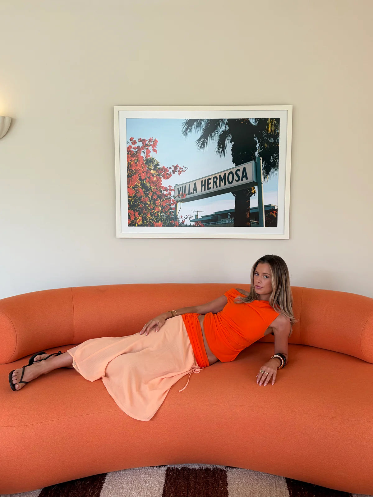 Desero Jacare Provence Orange Skirt and Top - Orange