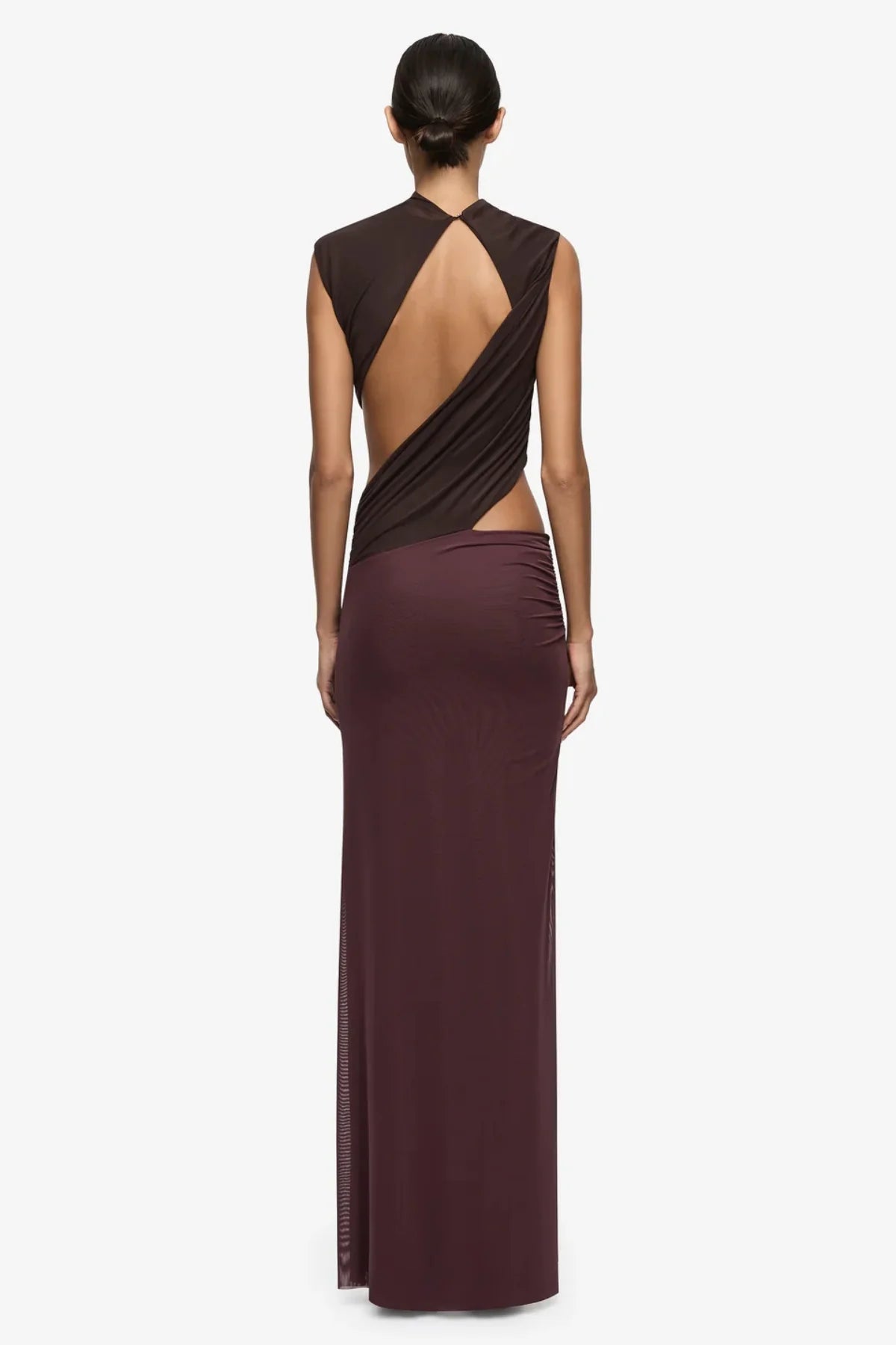 Bec + Bridge Conni Twist Maxi Dress - Aubergine/Dark Choc