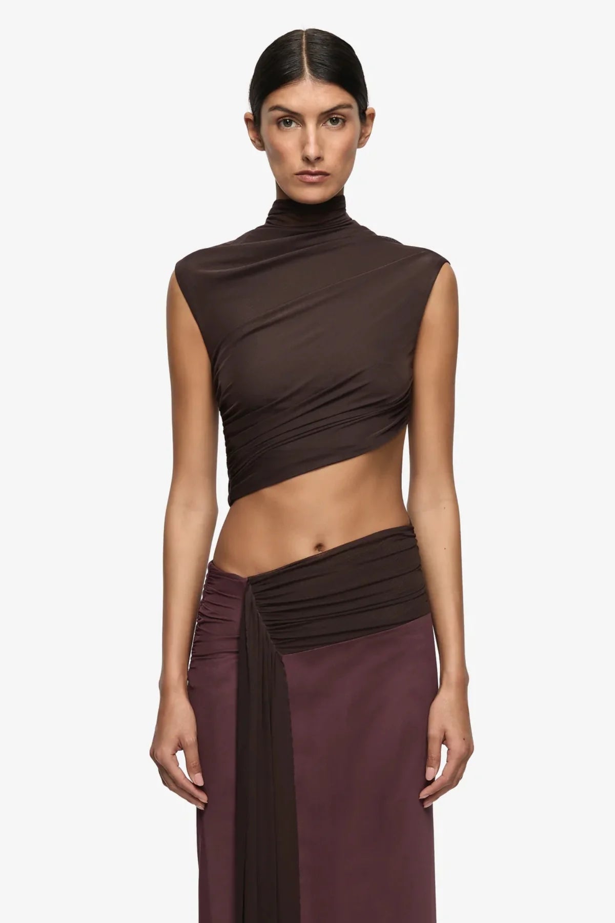 Bec + Bridge Conni Twist Maxi Dress - Aubergine/Dark Choc