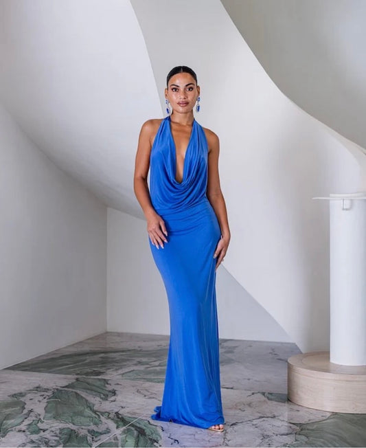 Sneaky Link Saint Plunge Maxi Dress -Sapphire