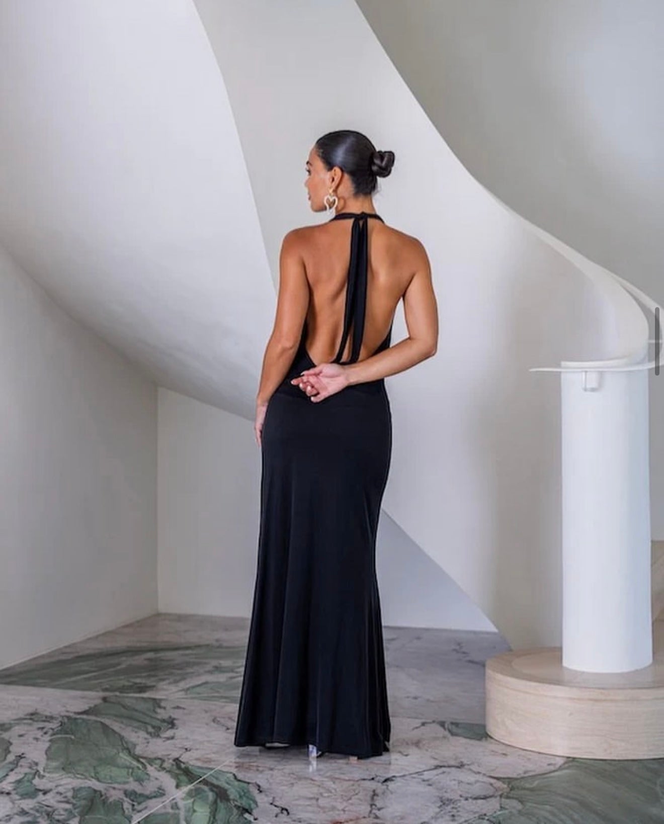 Sneaky Link Saint Plunge Maxi Dress - Black