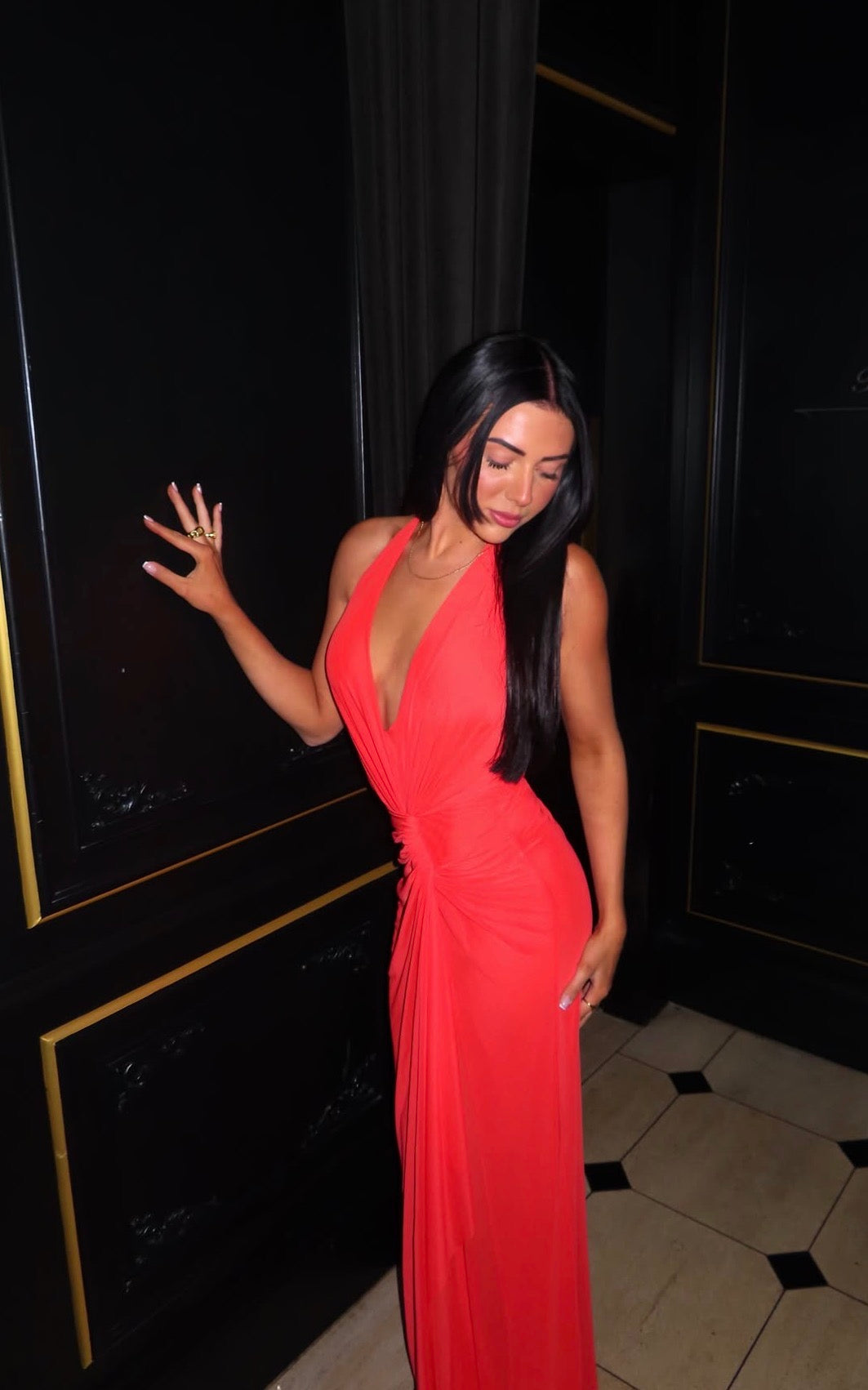 Bec + Bridge Xanthi V Neck Maxi Dress - Flame