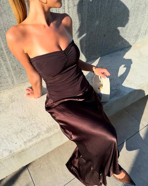 Bec + Bridge Dua Strapless Maxi - Dark Chocolate