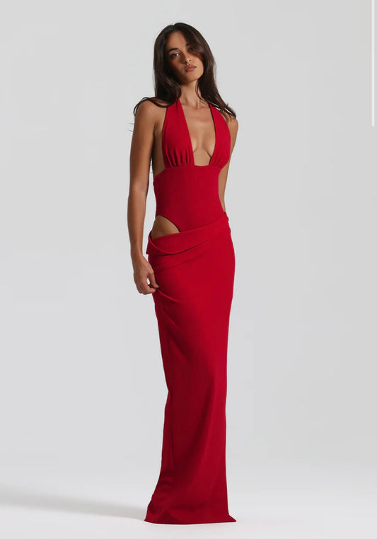 Natalie Rolt Becca Bodysuit and Skirt - Cherry