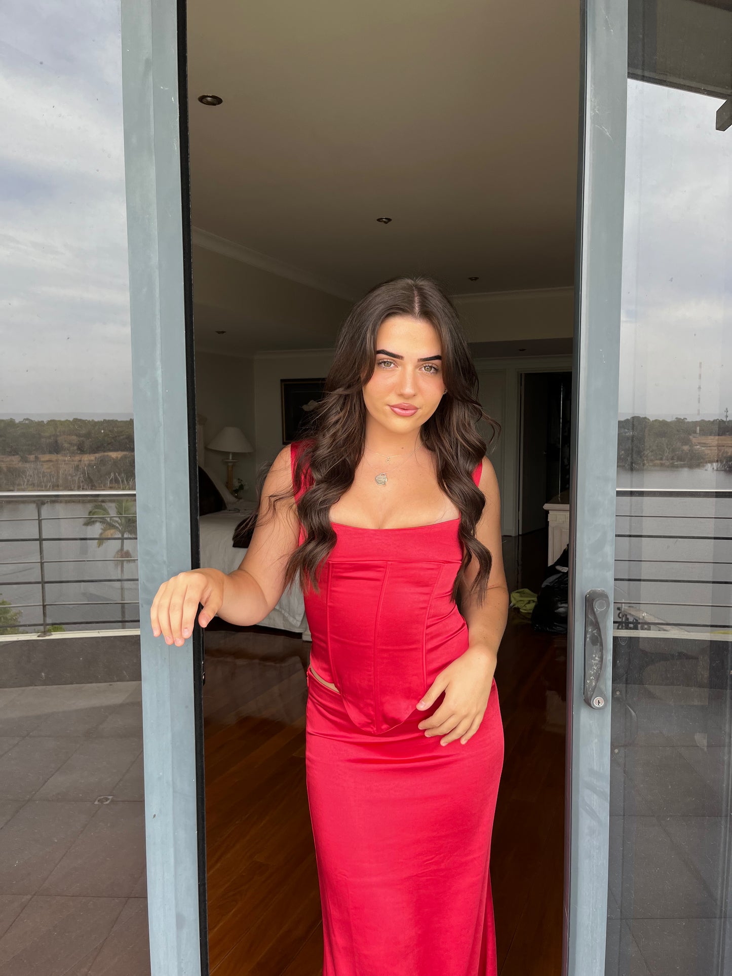 I Am Delilah Valerie Corset and Maxi Skirt - Cherry