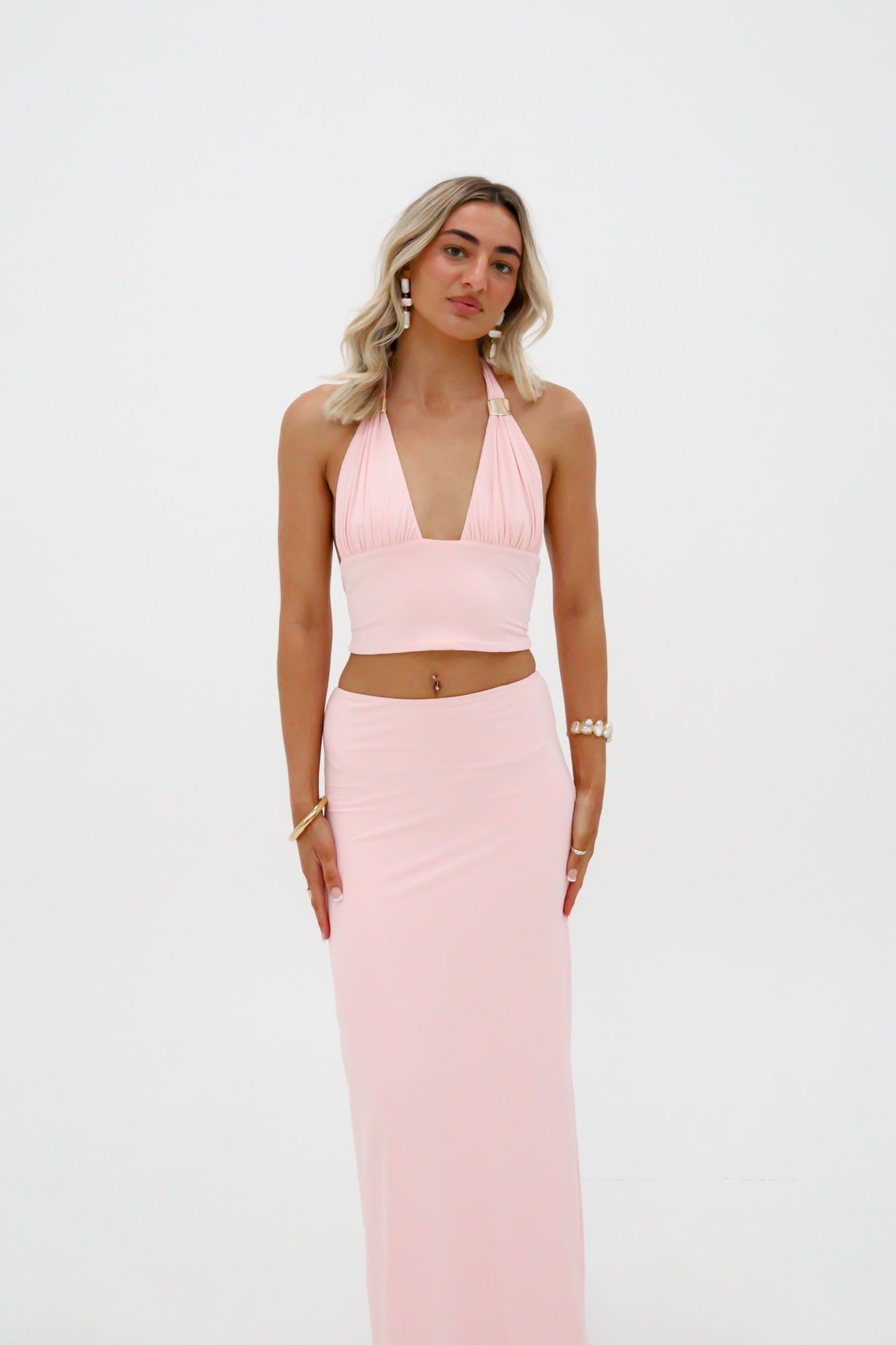 Sasha Therese Cleo Top and Skirt - Pink