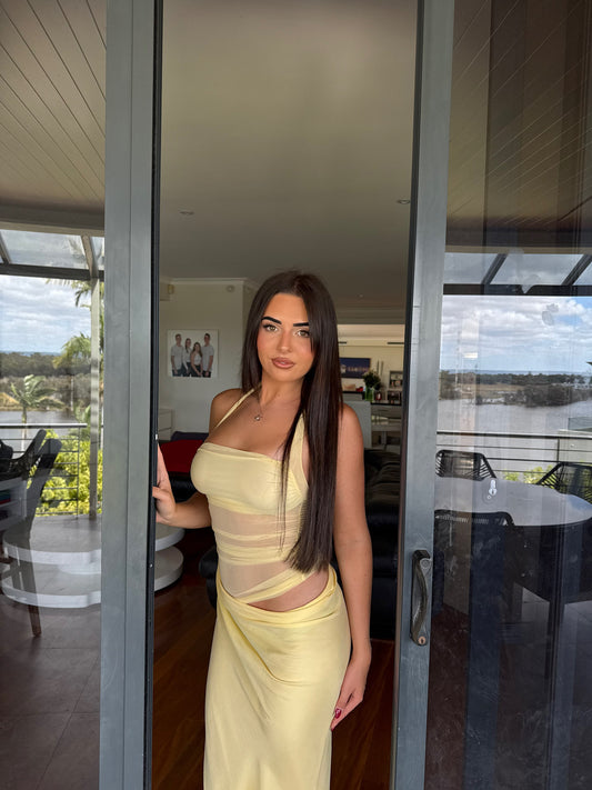 Benni Gina Halter Dress - Yellow