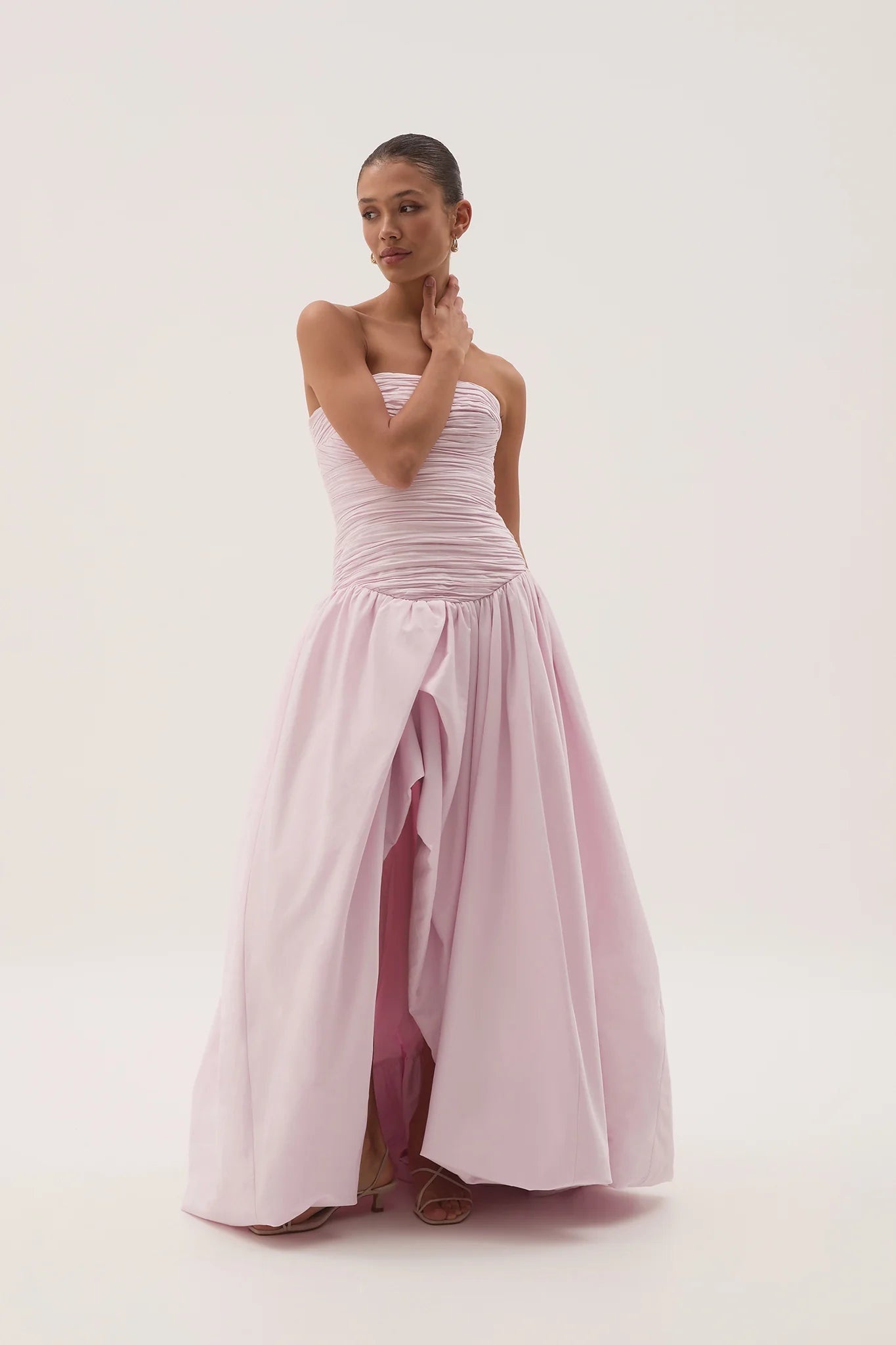 AJE Violette Bubble Hem Maxi Dress - Pastel Pink