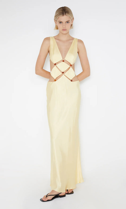 Bec + Bridge Agathe Diamond Dress - Butter Yellow