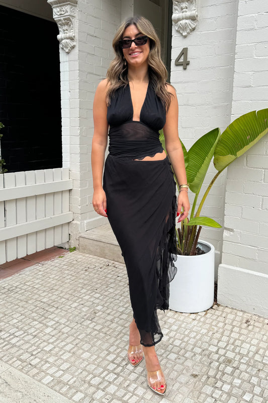 Benni Penelope Halter Maxi - Black