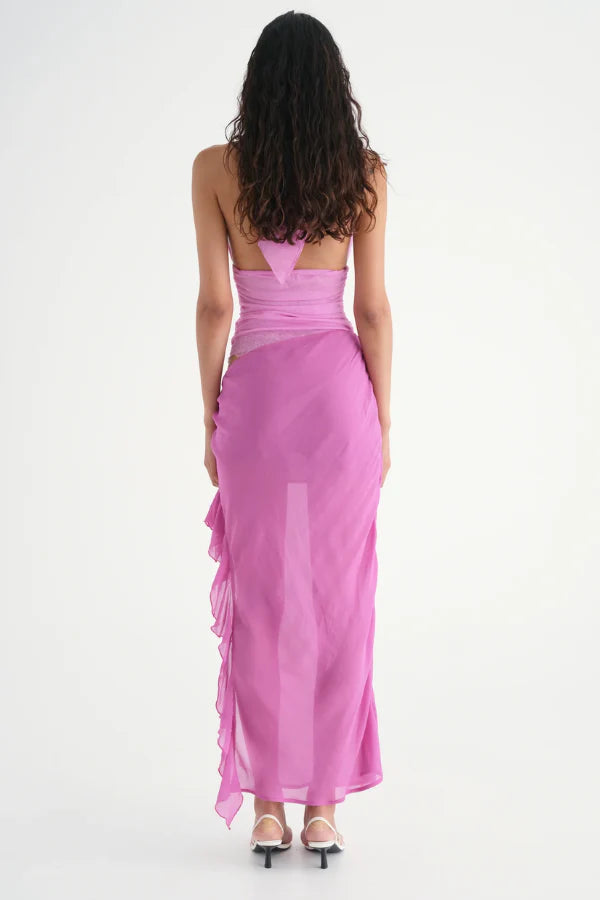 Benni Penelope Halter Maxi Dress - Pink